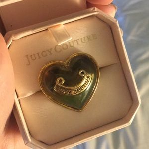 Juicy Couture Retired Deep Green Banner Heart Ring